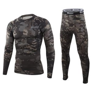 Esdy Camouflage Thermal Underwear Set Long Johns Men Fonctional Training Camo Sports Sexy Fitness Long Johns Run Tracksuit 210910