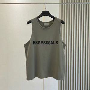 ESS Mens Tank Top T-shirt Trend Marque en trois dimensions Lettrage Pure Coton Lady Sports Casual Loose High Street Sleeveless Vest Top EU Taille 549