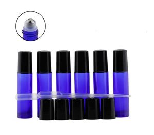 Naturaleza Esencial, Botellas de Vidrio Azules (No Pintadas) con Rodillos Metálicos, 2 Pipetas, 48 ​​Etiquetas. 10 ml 1/3 oz, alta calidad para aceites esenciales