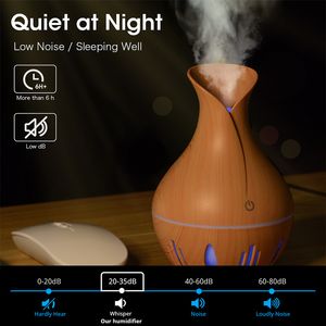 Diffuseurs d'huiles essentielles Humidificateur d'air Aroma Oil Humidificador USB Diffuseur Muet Brume Fraîche Pulvérisateur Pour Purificateur De Parfum De Chambre De Voiture 130 ML Forme De Vase 221102