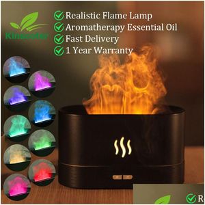 Essential Oils Diffusers Kinscoter Aroma Diffuser Air Humidifier Trasonic Cool Mist Maker Fogger Led Oil Flame Lamp Difusor 230617 Dr Dhekw