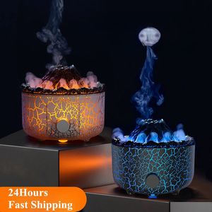 Essential Oils Diffusers Lava Volcano Air Humidifiers 560ML Oil Diffuser with Night Light Aroma Bedroom Office 231212