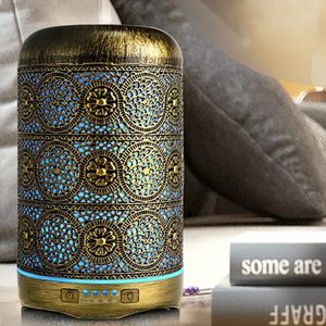 Essential Oils Diffusers Metal Aromatherapy Machine 260ml Essential Oils Diffuser Air Humidifier 7 Colors Night Light Auto Shut Off Timer Office Bedroom 230812