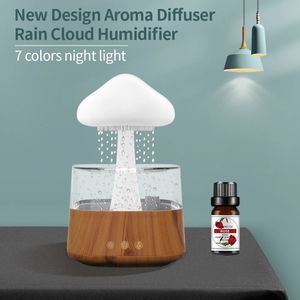 Essential Oils Diffusers Rain Cloud Humidifier Mushroom Oil Diffuser Drop Baby Air 231205