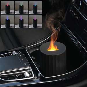 Diffuseurs d'huiles essentielles USB flamme humidificateur d'air diffuseur d'arôme diffuseur d'huiles essentielles à ultrasons avec LED veilleuse purificateur d'air de voiture domestique 230525