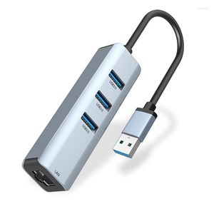 Adaptador Ethernet con concentrador USB 3,0, divisor de transmisión de datos de alta velocidad de 3 puertos para HDD móvil y portátil