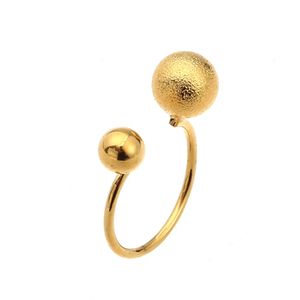 Éthiopie 24K boule ronde mate couleur or bagues pour femmes africaine dubaï fête mariage Hallowe cadeaux