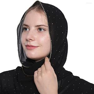 Vêtements Ethniques 10 Pcs Gros Foulards En Mousseline De Soie Avec Strass Mode Musulmane Châle Et Wrap Pour Femmes Hijab Écharpe Foulard Dames Voile