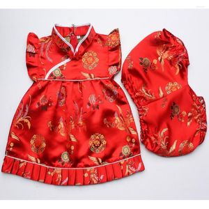 Vêtements ethniques 2022 été Floral bébé filles vêtements ensembles tenues infantile costumes année chinois hauts robes pantalons courts Qipao Cheongsam