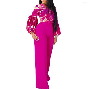 Ropa étnica 2023, ropa africana para mujer, conjunto de 2 piezas, trajes de verano, Tops con estampado elegante, pantalones, traje de talla grande, conjuntos a juego para mujer