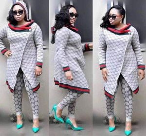 Ropa étnica 6XL Vestido africano para mujer Material suave Diseño de bordado Top y pantalones