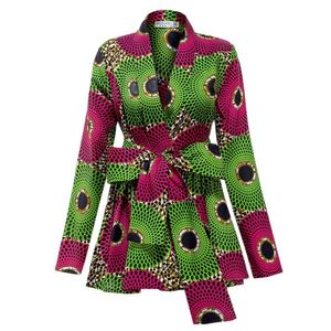 Vêtements ethniques Vêtements africains pour femmes Manteau de mode pour l'automne Ankara imprimé cire couture veste à manches longues taille haute tenues décontractées 230310