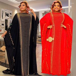 Vêtements ethniques robes africaines pour femmes en mousseline de soie diamants Caftan Robe 2023 traditionnel dame Abaya Boubou Robe vêtements