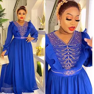 Vêtements ethniques Robes de luxe africaines pour femme invité de mariage longue promotion d'été turc grande taille pagne fantaisie robe bleue