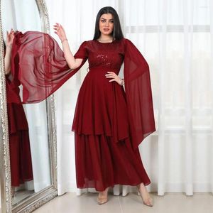 Ropa étnica gasa fiesta vestidos de noche Abayas para mujeres Dubai 2023 vestido musulmán Kaftan bata conjunto mujer Musulmane Jilbab Hijab