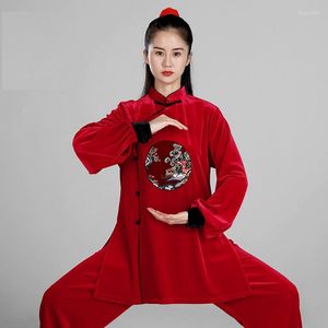 Vêtements ethniques Chinois Velours Tai Chi Uniforme Kungfu Arts Martiaux Costume Taichi Wushu Costume Outfit FF3727