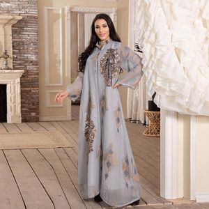 Vêtements ethniques Eid Abaya Dubaï Turquie Paillettes Maille Robes De Soirée Musulmanes Caftan Abayas Pour Femmes Caftan Marocain Islam Djellaba Femme