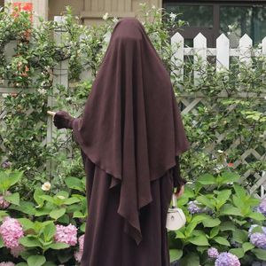 Ropa étnica Triángulo extra largo Khimar HiJab Dubai Turkish Head -Charfe Buff Wraps for Women Islam Veil Muslim (No