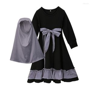 Ropa étnica Niñas Vestido de princesa Niños Abaya Hijab Khimar Jilbab Niños islámicos Vestido de oración Kaftan Ramadan Caftan Burqa