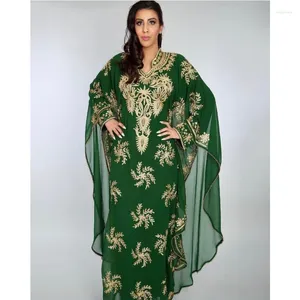 Vêtements ethniques Vert Dubaï Maroc Kaftans Farasha Abaya Robe très fantaisie longue tendance de la mode européenne et américaine
