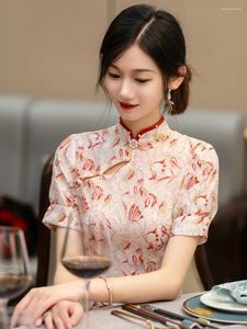 Ropa étnica Vestido de tostada de alta gama Fishtail Cheongsam Estilo chino Back-to-Door Novia Matrimonio Compromiso Mujer