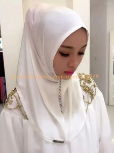 Vêtements ethniques Hijab Mode Élastique Arabe Shimmer One Piece Rond (exclure la broche) Musulman Head Wrap pour les femmes Chapeau islamique Écharpe