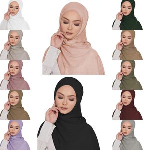 Vêtements ethniques Hijab pour Abaya mode Khimar Islam Hijabs femme couleur unie femmes musulmanes en mousseline de soie foulard Bandana blanc Turban Eids