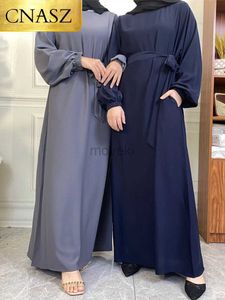 Vêtements ethniques Soulle Hot Sil Simple Robes marocaines Kaftan Turquie Couleur solide Golfe Abayas Femmes islamiques Long Robe musulmane saoudie Robe Ramadan D240419