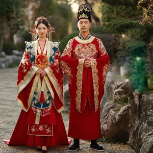 Vêtements ethniques Costume de la dynastie Ming fait à la main marié dragon broderie Xiuhe ancienne tendance de la Chine mariée Phoenix Hanfu robe de mariée 231212