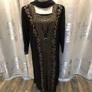 Ropa étnica musulmán Ramadán vestido con cuentas mujeres Abaya Dubai Turquía Jilbab Khimar islámico Kaftan túnica larga Himar Caftan Hijab vestidos