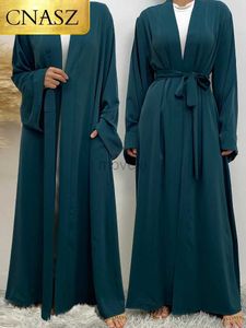Vêtements ethniques Nouveaux design de couleur unie du cardigan cardigan islamique Vêtements musulmans Dubaï Abaya Produits de livraison gratuits Robes de soirée D240419