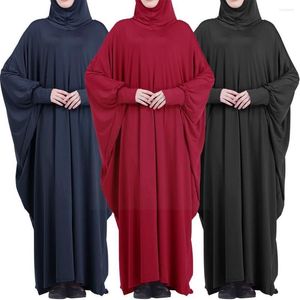 Vêtements ethniques Ramadan Musulman One Piece Prière Hijab Robe Vêtement Abaya Robe Jilbab Dubaï Couverture Islam Niqab À Capuchon Femmes Plein Modest Jilb