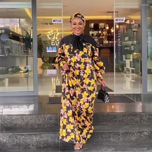 Vêtements ethniques Tissu de rayonne lisse Robes africaines pour femme Robe d'impression numérique Plus Taille élégante et jolie femme 2024 Femme