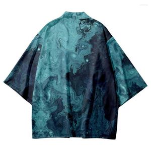 Ropa étnica Vintage Tradicional Impresión Kimono Hombres Japonés Yukata Mujer Mujer Cardigan Camisa Cosplay Haori Robe Moda Asia