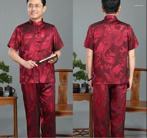 Vêtements ethniques en gros Style chinois traditionnel hommes Hanfu costume soie Satin Tang vêtements Tai Chi Sport costumes pyjamas décontractés M-XXXL