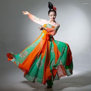 Ropa étnica mujer tradicional chino Hanfu disfraz Retro flor bordado rendimiento vestido gasa princesa Festival danza folclórica