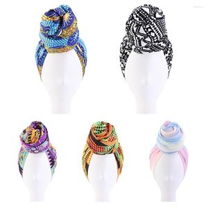 Vêtements ethniques femmes Turban chapeau Style bohème Jersey haut noeud africain torsion bandeau musulman dames inde chimio casquette cheveux accessoires