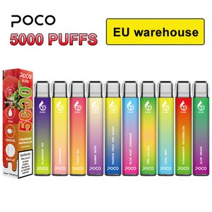 UE EE. UU. Almacén Cigarrillo electrónico Bobina de malla original 5000 bocanadas Poco Enorme Cartucho de pluma desechable Vape Recargable 15ML 10 Sabores Dispositivo Pluma de vapor Vaporizador