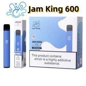 EU Warehouse Jam King 600 Puff Vape jetable e cigarette 2 ml pré-rempli Pod jus saveur 20 mg cristal vape 550 mAh vs Bang vapes elux légende ecig razz bar