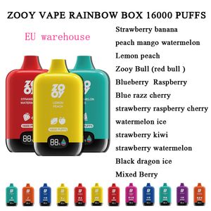 Entrepôt de l'UE zooy vape boîte arc-en-ciel bouffée 16000 Vape sauvage originale 15k 10k 12k vapes bouffée jetable 15000 bouffée de vape zooy bar 16000 bouffées