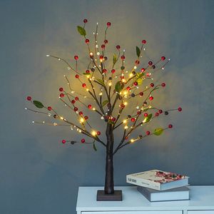 Luz LED de noche de eucalipto, lámpara LED de noche de árbol de Navidad, lámpara de estudio de cabecera con batería para decoración de iluminación de escritorio de habitación