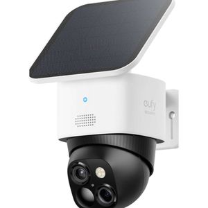 eufy Security SoloCam S340 Caméra extérieure solaire sans fil avec surveillance panoramique et inclinaison à 360°, sans angles morts, Wi-Fi 2,4 GHz, sans frais mensuels – Compatible HomeBase S380