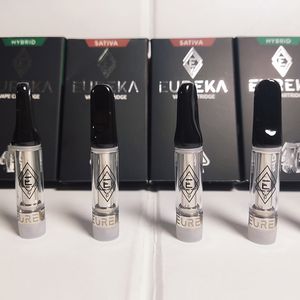 Eureka Vape Cartouche Chariots Cartouches Atomiseurs Plein Verre Épais Huile Snap Sur Vaporisateur De Cire E Cigarette 510 Fil Vide Avec Emballage 10 Couleurs 1ml Vapes