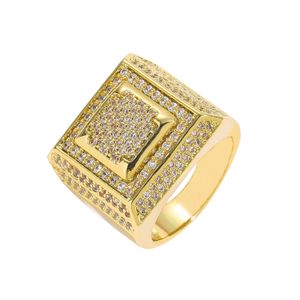 Europe et Amérique Mode Hommes Bagues Bling Iced Out Diamond Ring Micro Pave CZ Ring Nice Gift for Friend