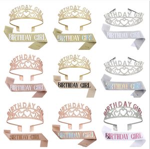 Europe et amérique bandeaux nouveau anniversaire fille anniversaire couronne épaule ceinture étiquette fête chapeaux bijoux de cheveux