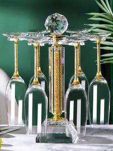 Europa Crystal Gold Foil Copa de champán Estante giratorio para vino Copa creativa Copa de vino Taza de regalo Accesorios de decoración para el hogar de alta calidad 240223