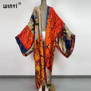 Europe WINYI bikini doux dame rose boho Cardigan point Cocktail sexy Boho Maxi vacances manches chauve-souris KIMONO mujer 220504