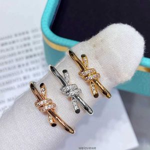 European 2023 New 925 Sterling Silver Knot Ring for Women Charm Exquisite Fashion Brand Luxury Fine Jewelry Love Couple Gifts
