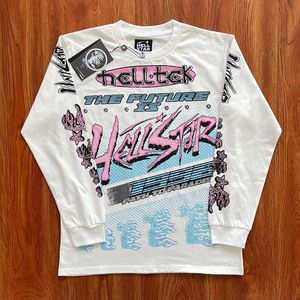 Tendance européenne et américaine Hellstar Studios Brain Racer lettre T-shirt à manches longues Hommes Sweatshirts col rond à manches longues en plein air décontracté Street Hoodies SMLXL