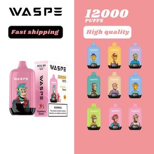 Vente chaude européenne Smart e cigarette bouffée 12K grosses bouffées barre Waspe 12000 randm boîte numérique jetable vape stock disponible vapes